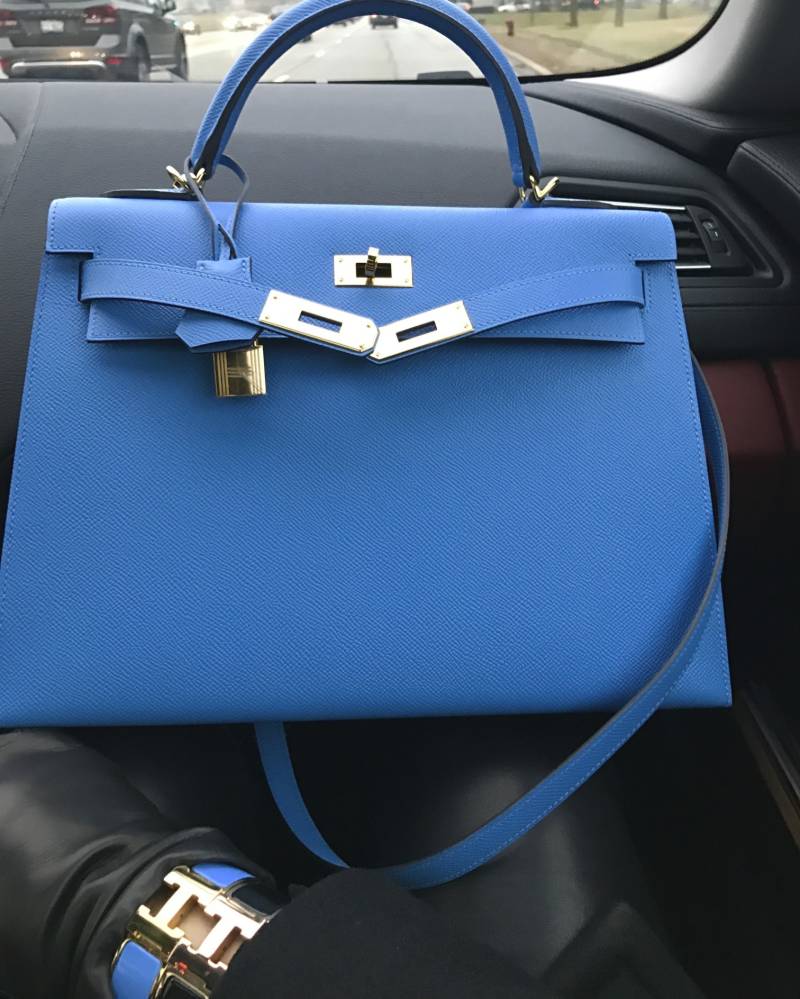 hermes blue kelly bag