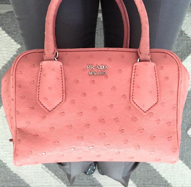 prada ostrich handbag