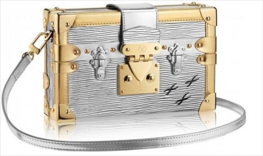 Petite malle cloth handbag Louis Vuitton Brown in Cloth - 29861218