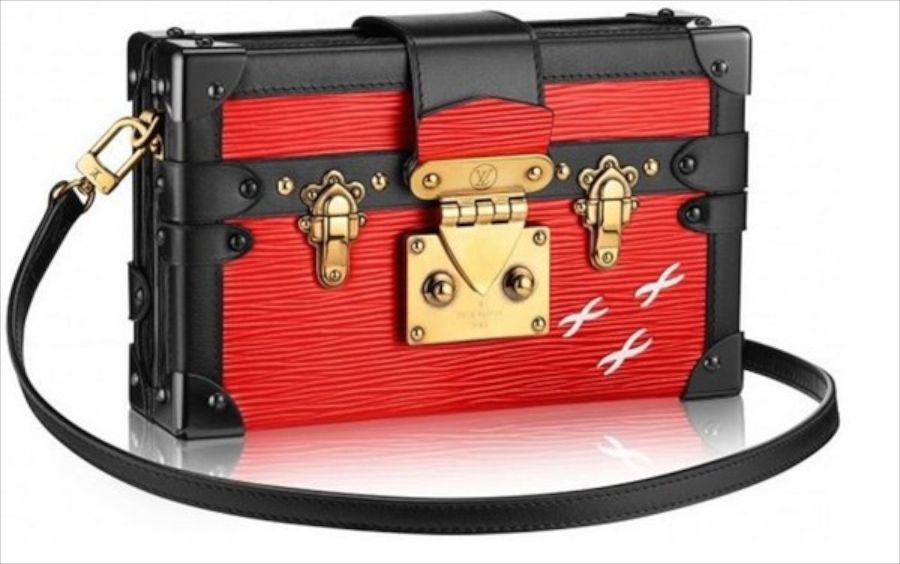 Petite malle cloth handbag Louis Vuitton Brown in Cloth - 29861218