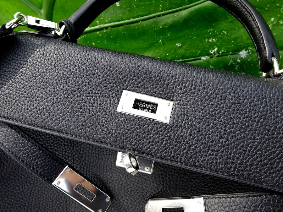 Hermes Black Epsom Leather Gold Hardware Kelly Sellier 32 Bag