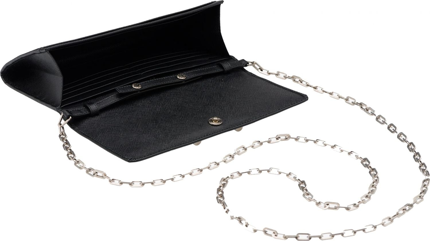 Prada Silver Saffiano Leather Wallet-On-Chain (WOC) QNA03E3RVB001