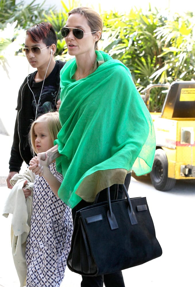 Angelina Jolie Carrying a Louis Vuitton Tote Bag