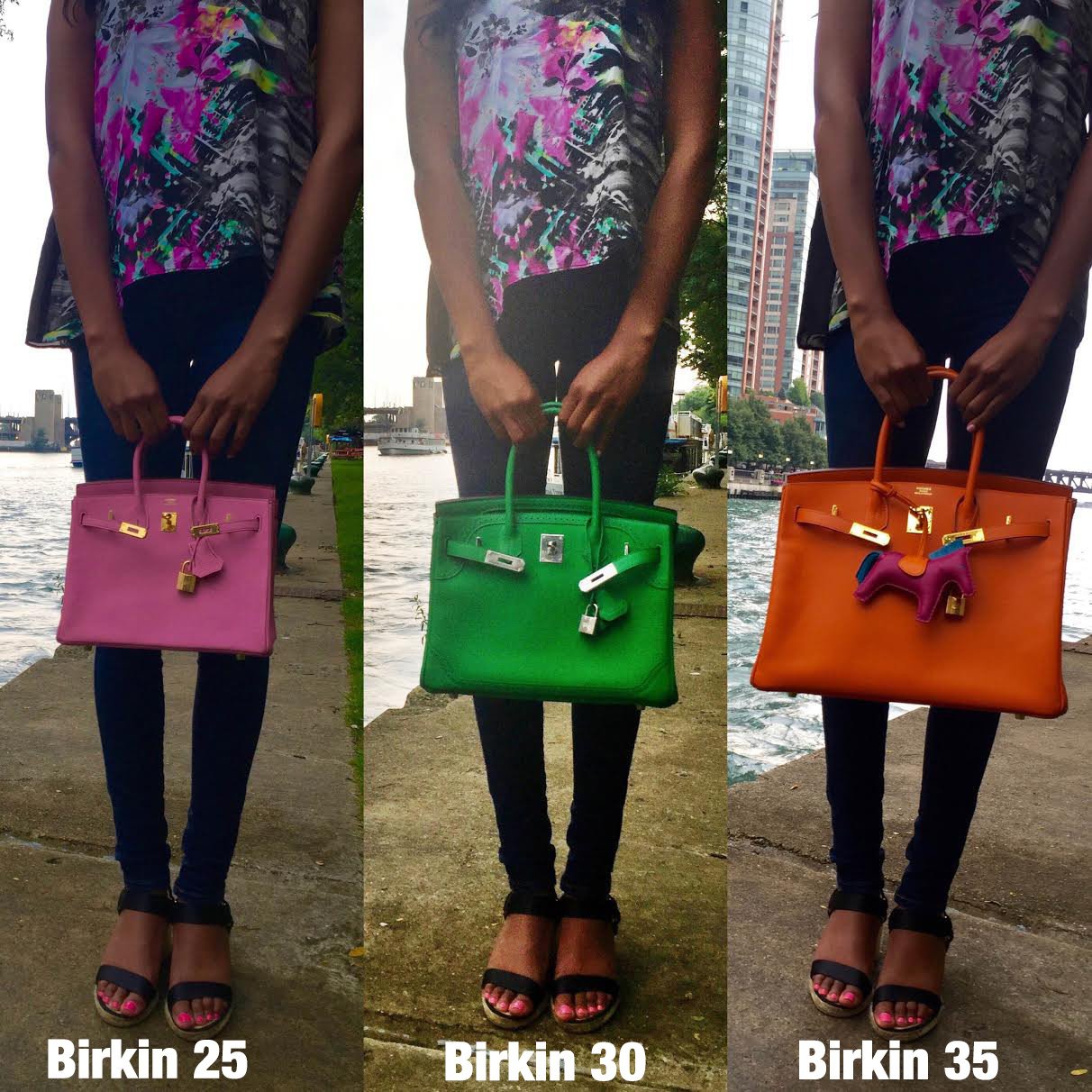 Hermes Birkin Size Comparison (sizes 25, 30, 35)