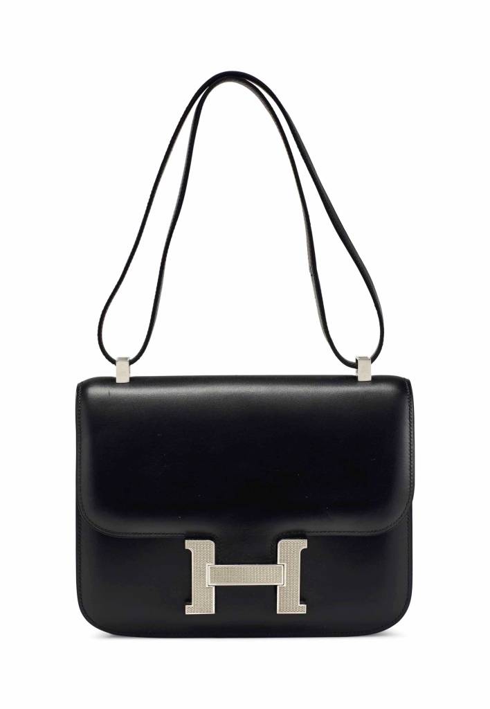 Hermes Birkin 35 Box Leather Black with Palladium Guilloche Hardware in  2023
