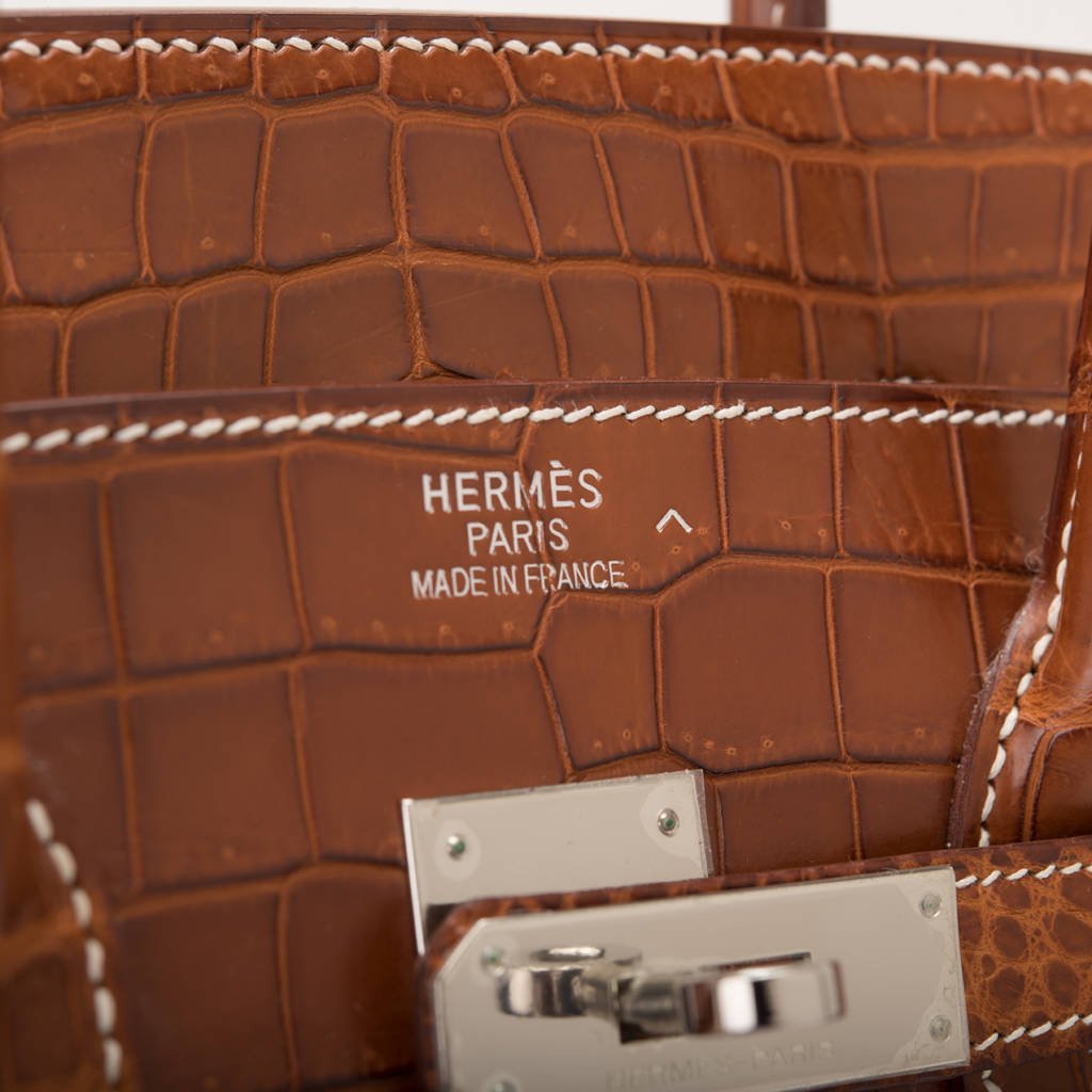Hermes Fauve Porosus Crocodile Gold Hardware Birkin 30 Bag Hermes