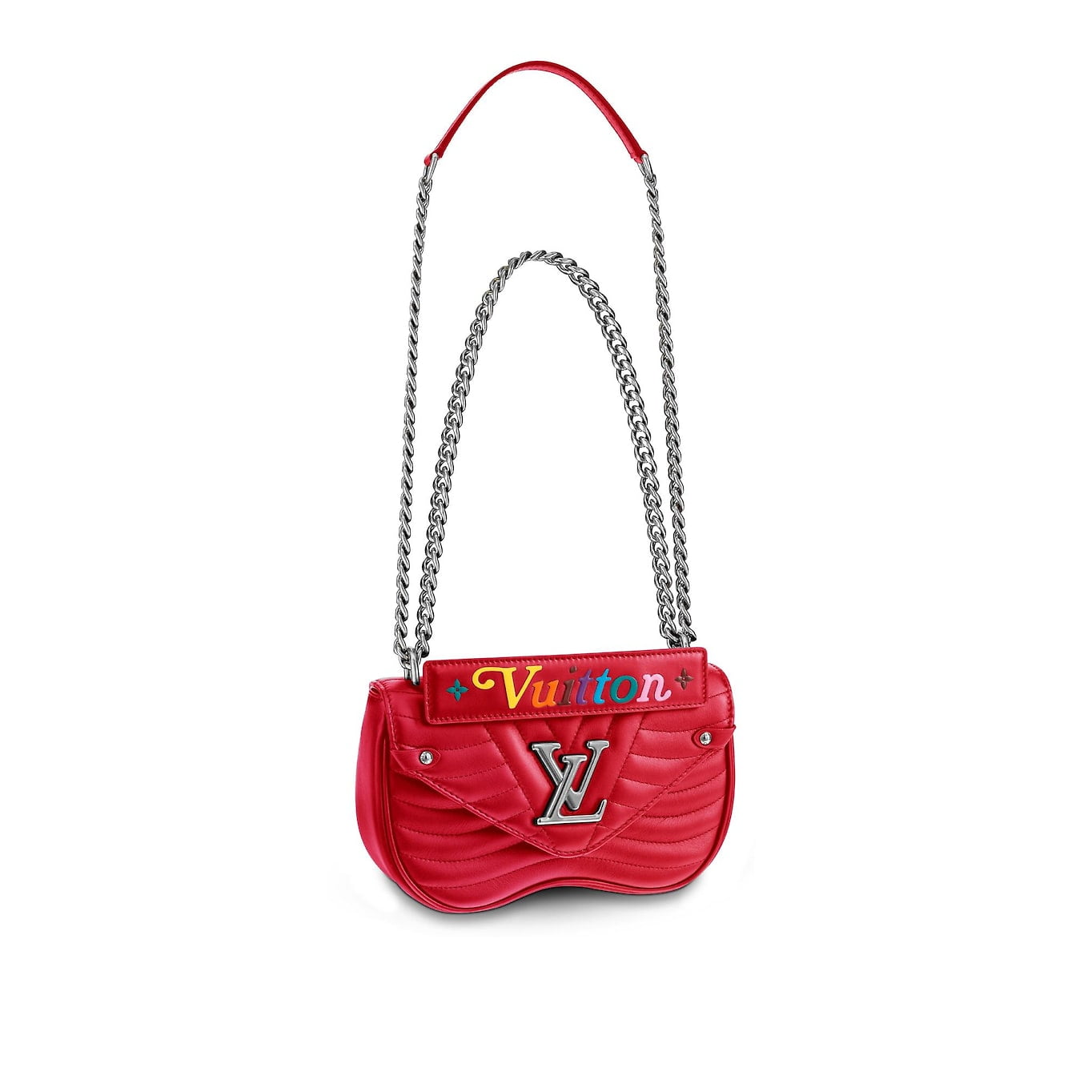 Louis Vuitton Red Quilted Leather New Wave Chain PM Bag