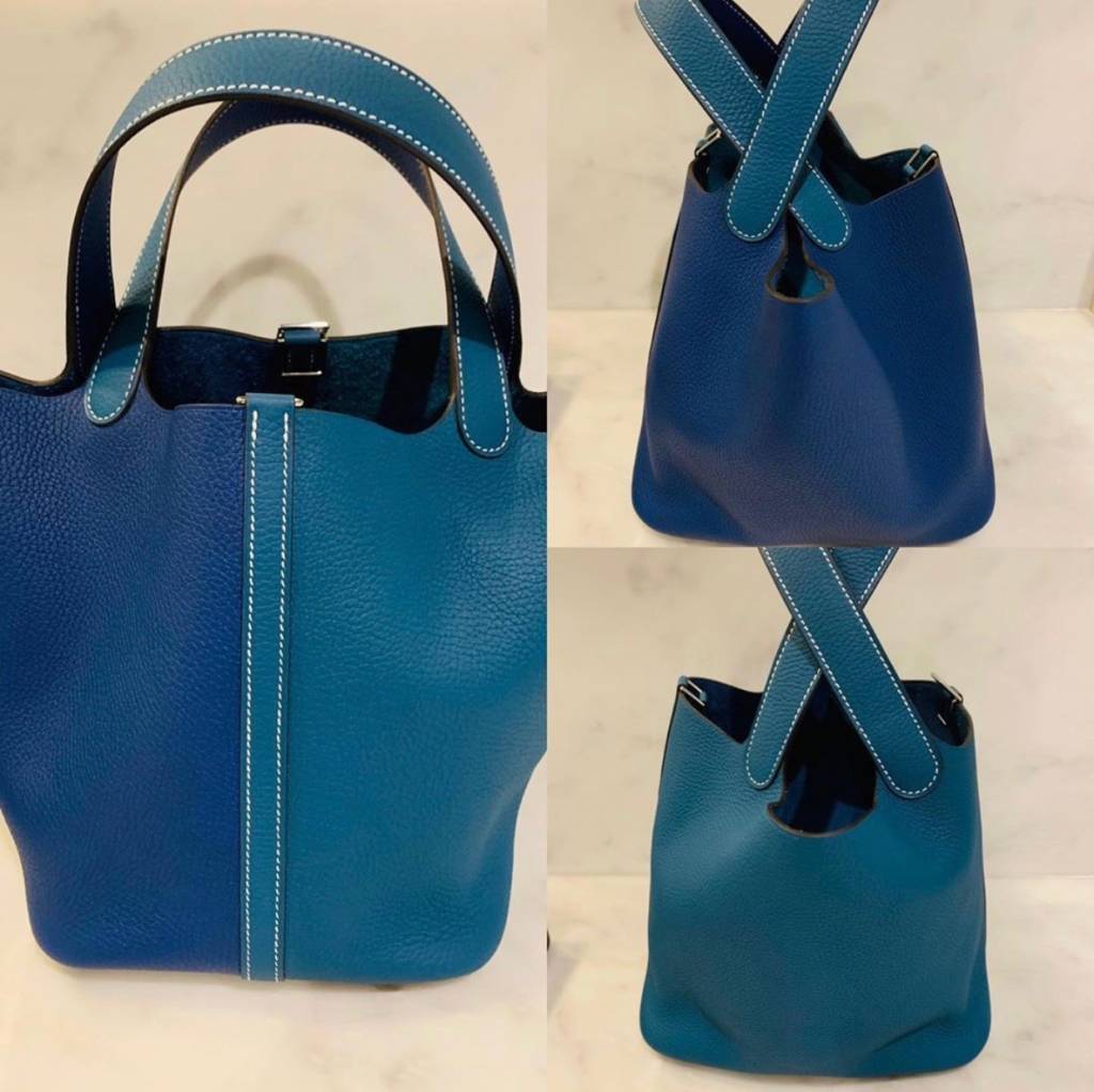 2019 Hermès Bleu Saphir and Vert Emeraud Leather Special Order
