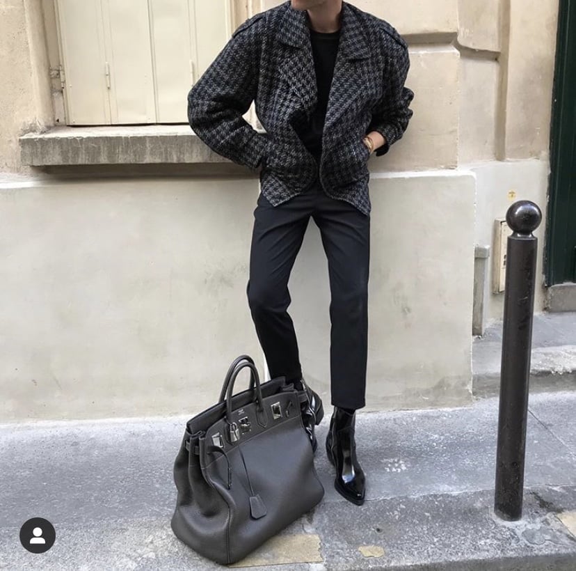 Hermes Birkin 30 black leather hand bag tote mens womens unisex