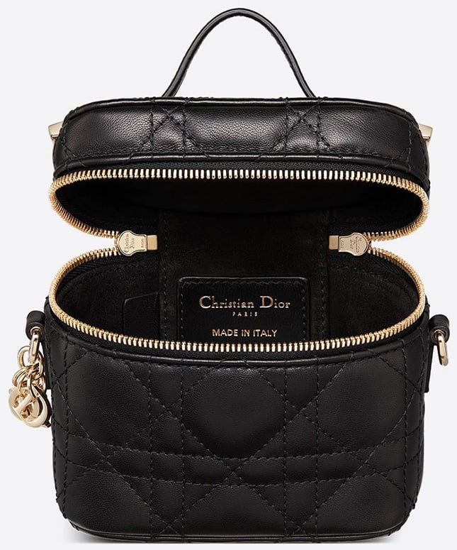 Christian Dior 2021 Micro Cannage Lady Dior Vanity Case - Black