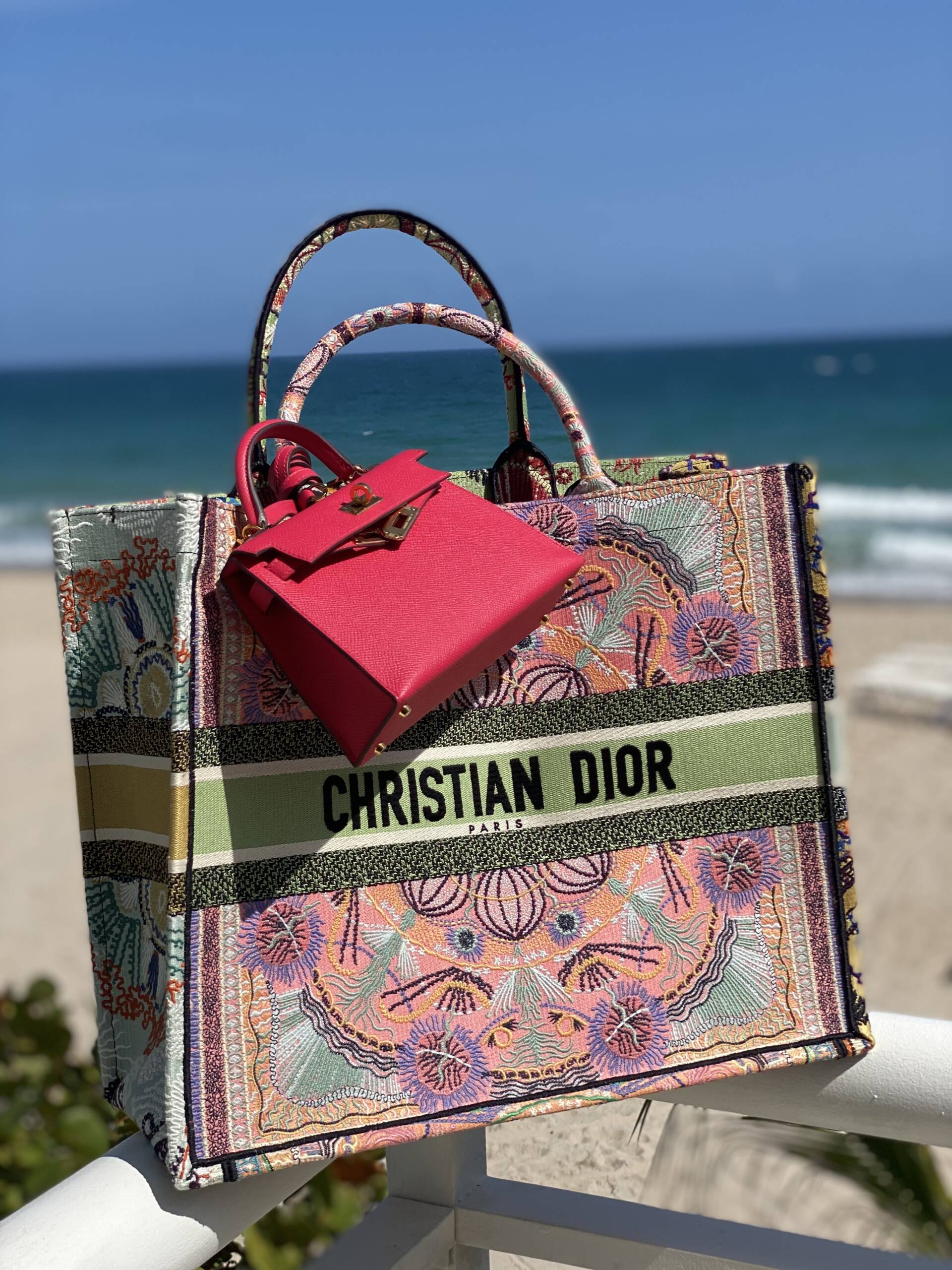 christian dior beach tote bag AUTHENTIC