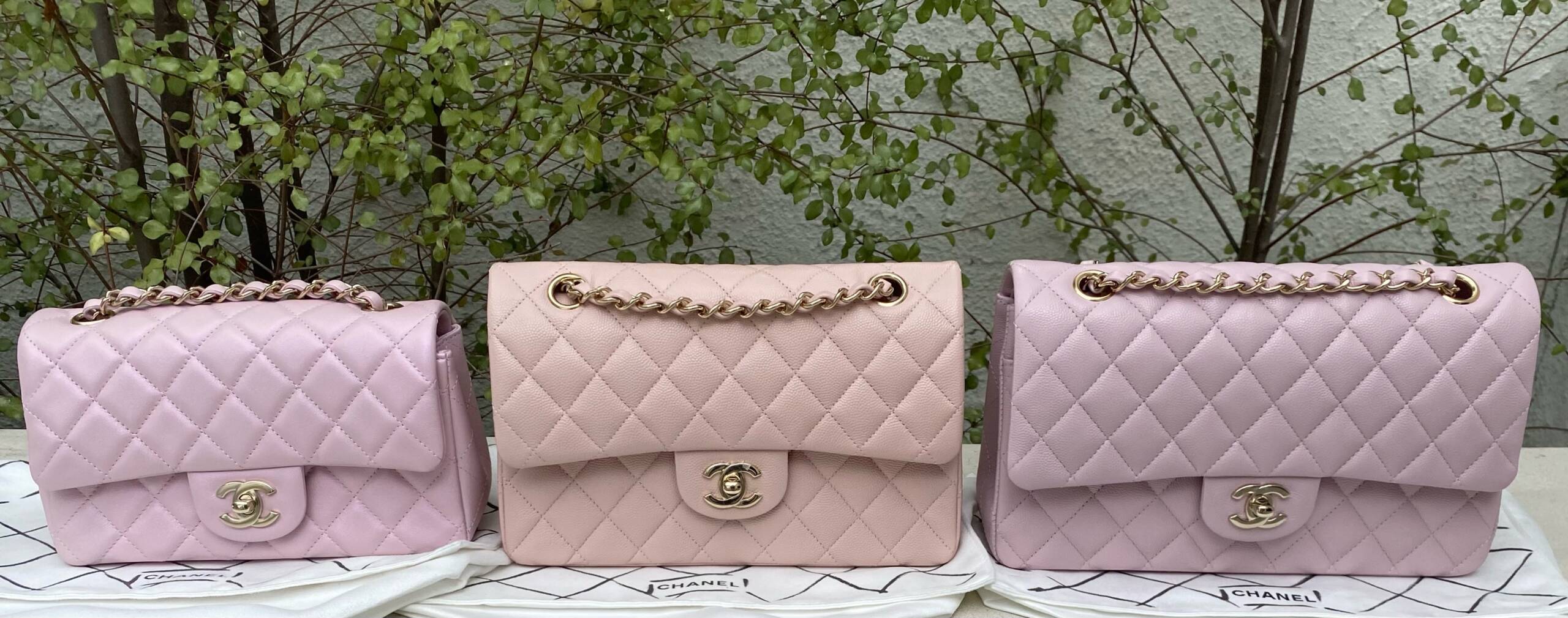 Pink Iridescent Quilted Caviar Jumbo Classic Double Flap Gold Hardware, 2019