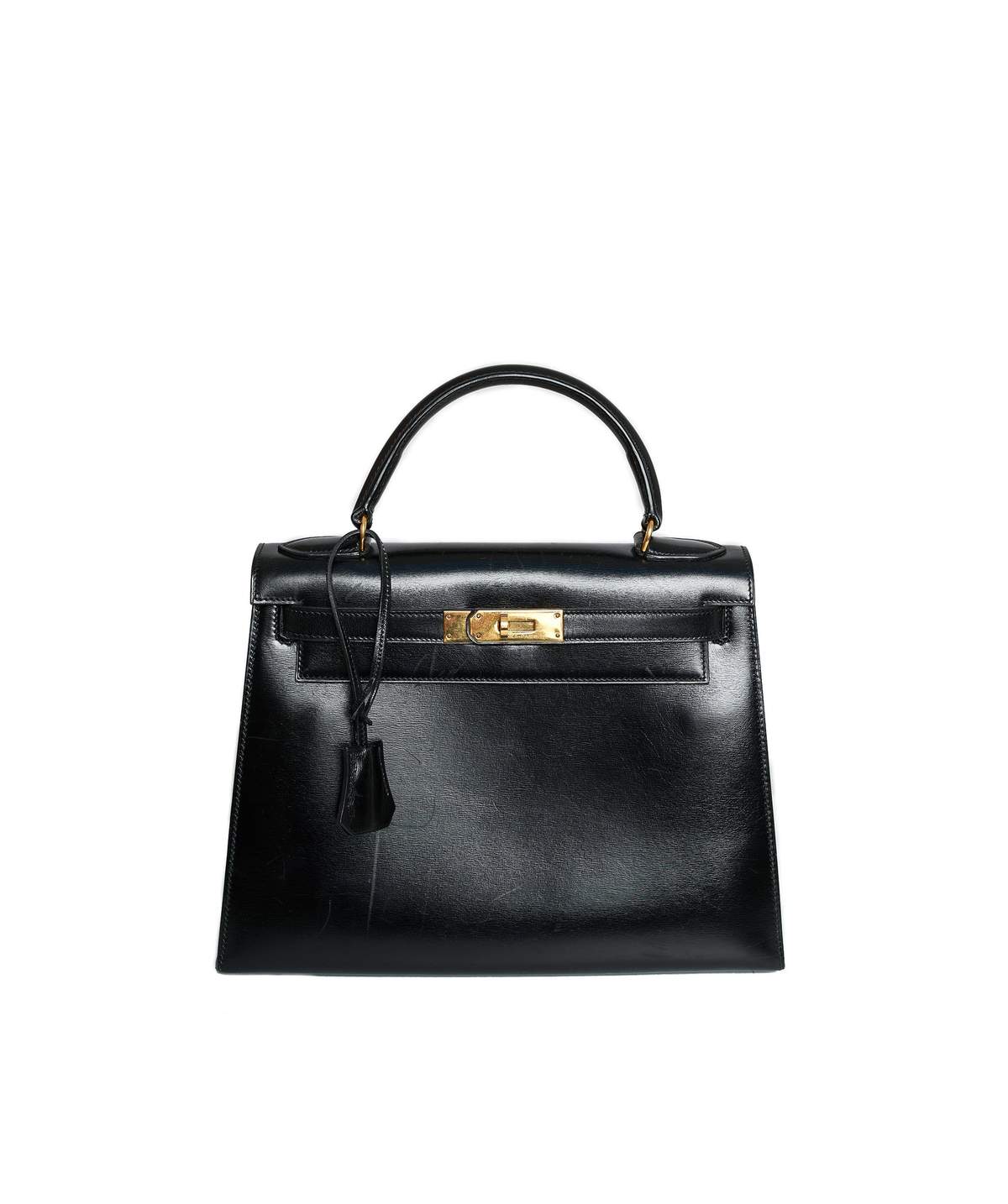 Sell Hermès Kelly Depeches 25 in Black Box Leather with GHW - Black
