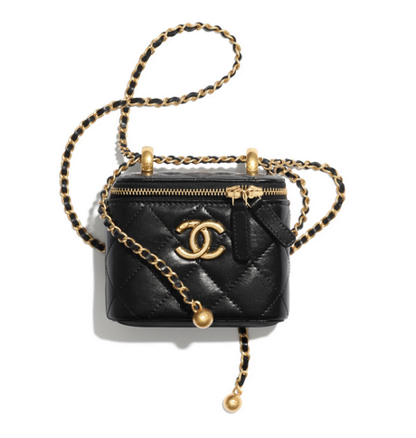 Chanel 22P Vanity Case With Chain Black Caviar  ＬＯＶＥＬＯＴＳＬＵＸＵＲＹ