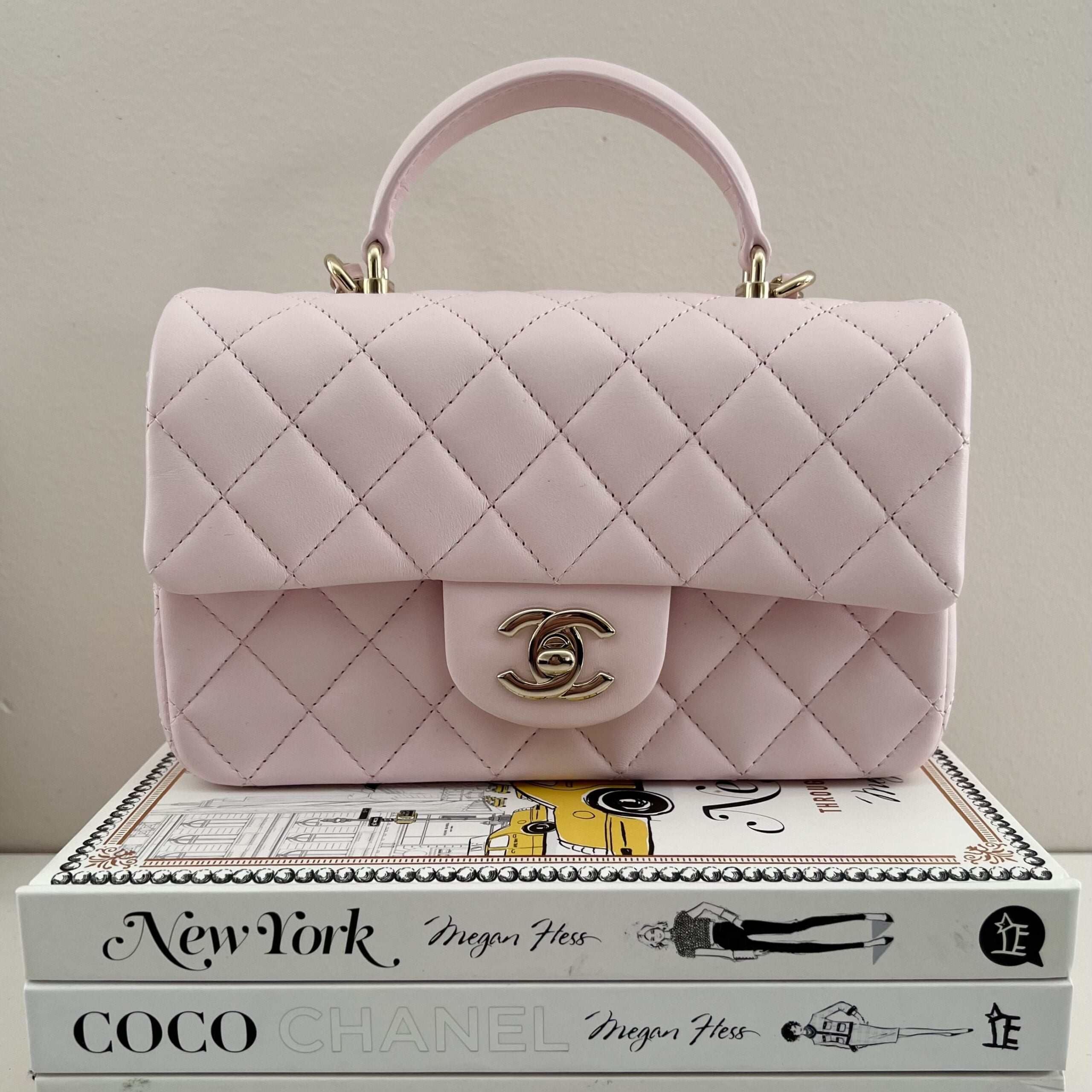 Chanel Classic Medium Double Flap 22P Light Pink Quilted Caviar with light  gold hardware
