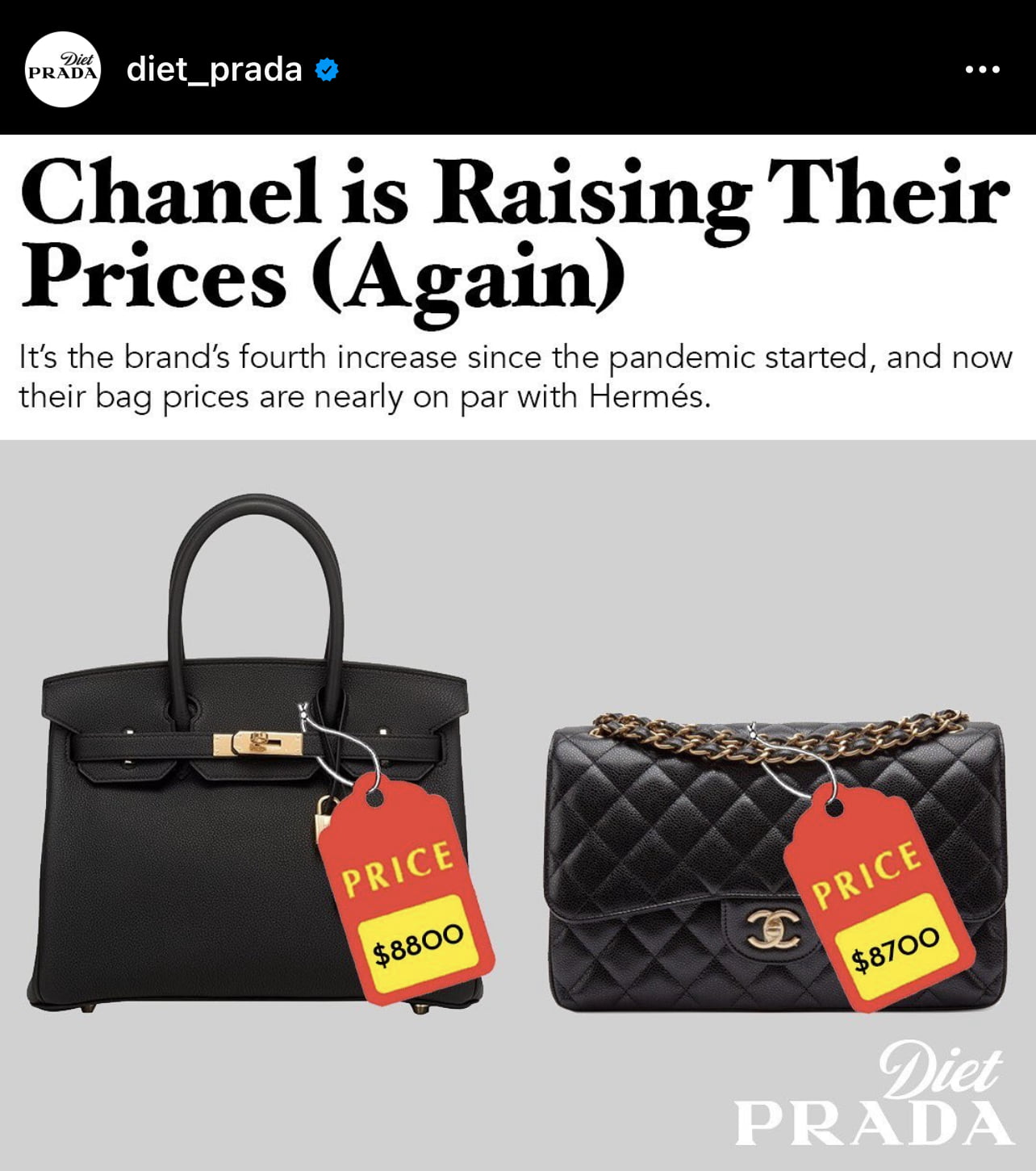 After Hermès, Chanel also increases prices for 2023