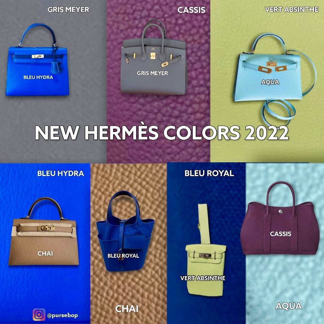 Hermès Color Chart  Hermes birkin colours, Hermes birkin blue, Hermes
