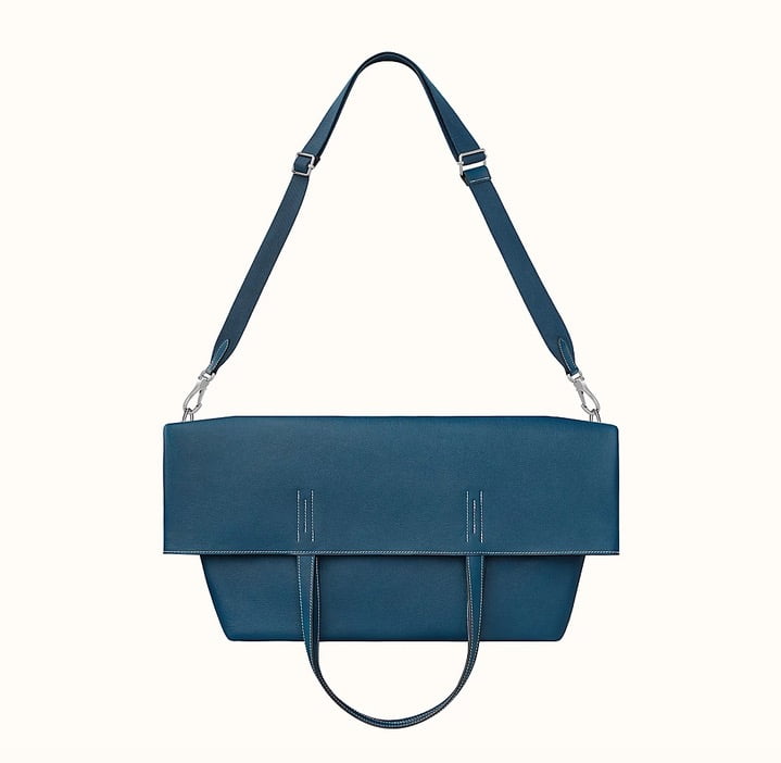 Hermes Double Sens Bag Clemence Leather In Teal