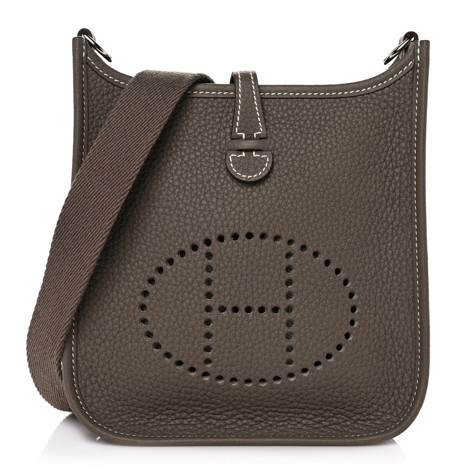Hermes 29cm Bi-Color Etain/Etoupe Swift Perforated Leather