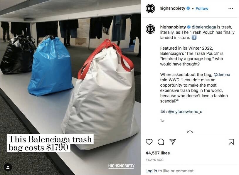 Balenciaga's Trash-Bag Pouch Inspires Social Media Reactions