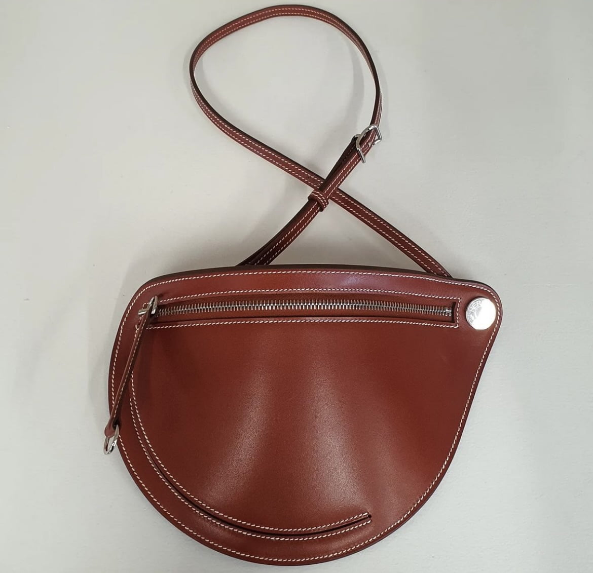 Shop HERMES Novapolis Plain Leather Crossbody Bag Clutches by happysnowman