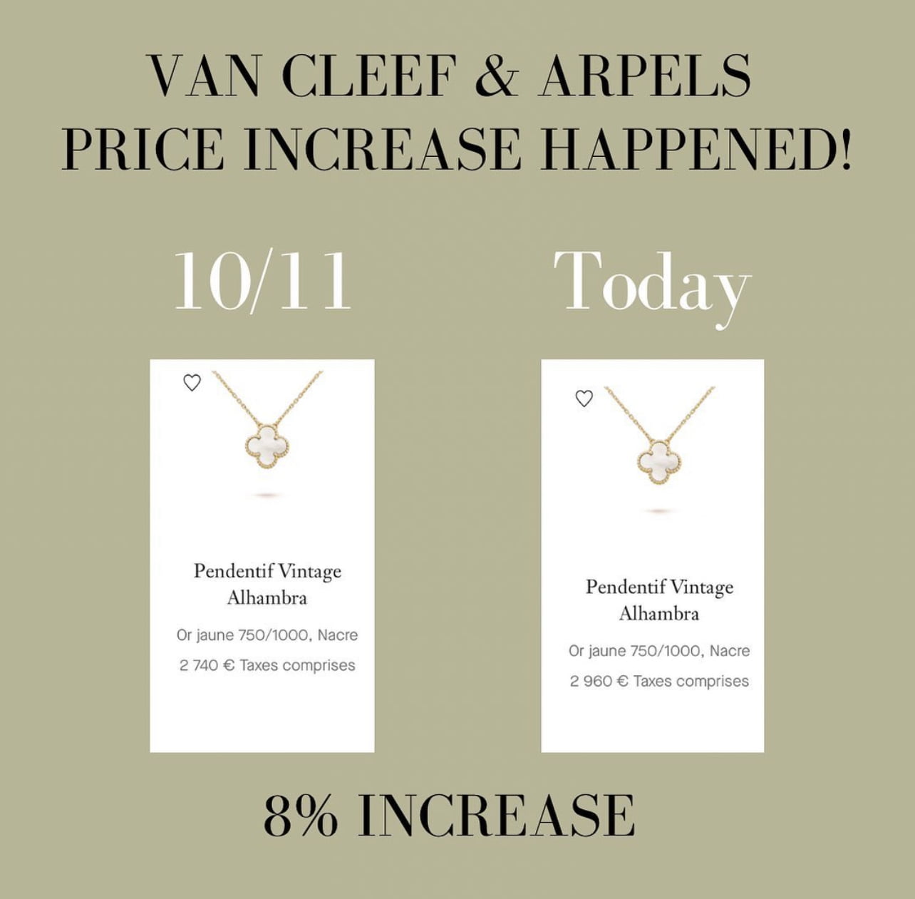 Van Cleef and Arpels Price Increase 2022 PurseBop