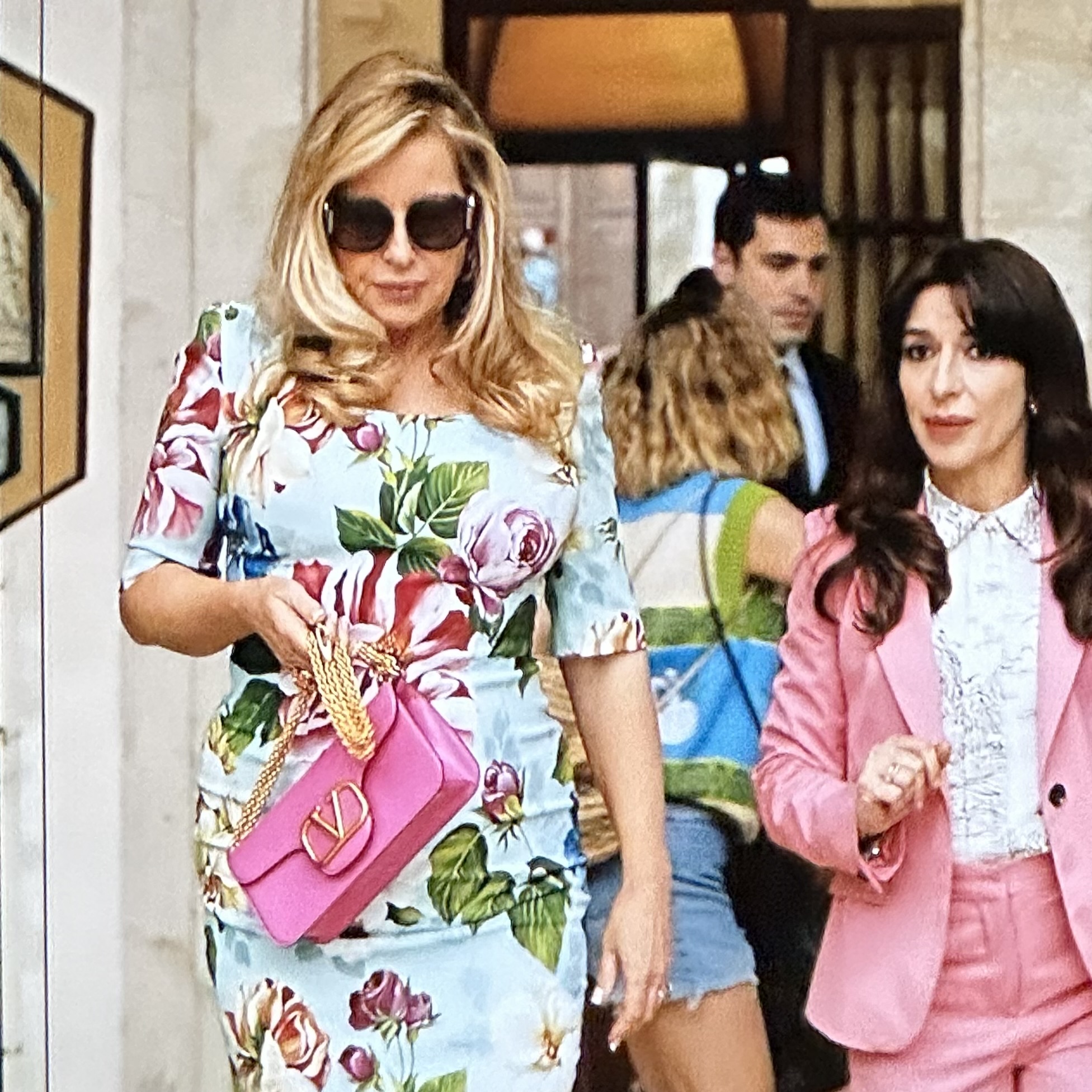 Valentino VLOGO Shoulder Bag worn by Tanya McQuoid (Jennifer Coolidge) as  seen in The White Lotus (S02E01)