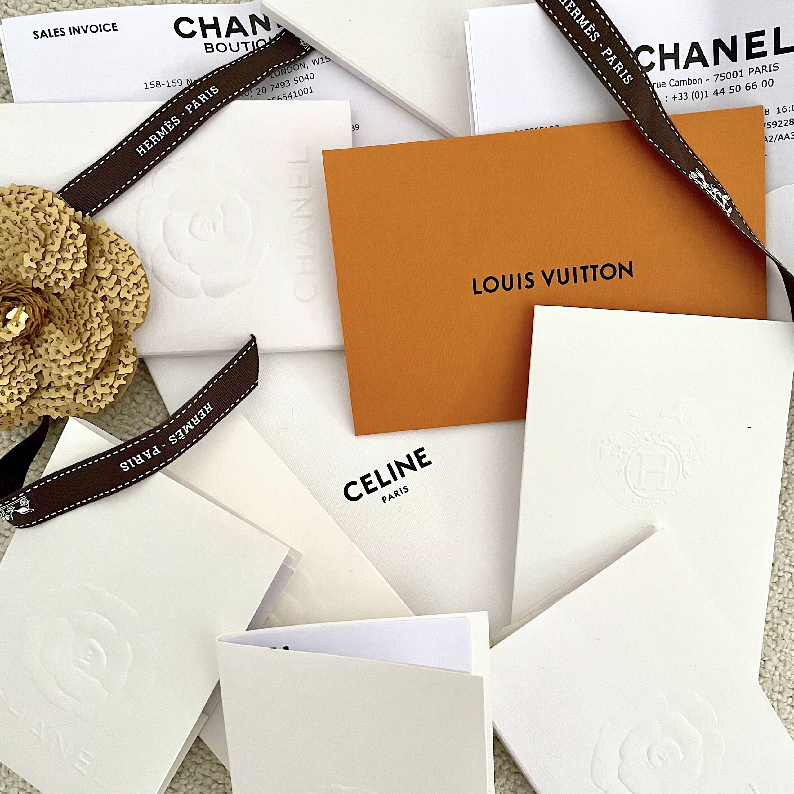 LOUIS VUITTON Orange Gift Bag/Tote & Gift Receipt Envelope