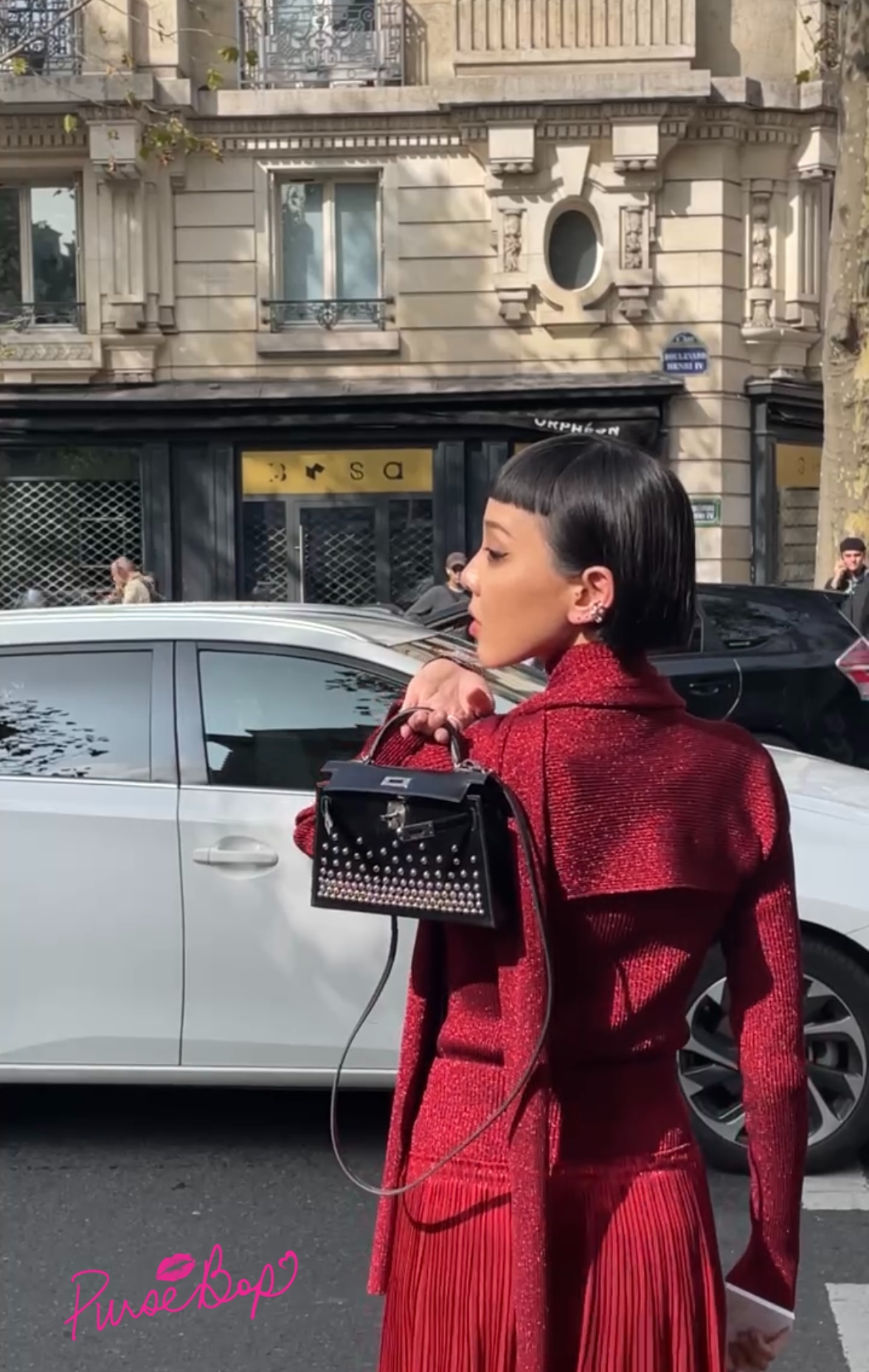 Aimee Song is seen on the street attending LOUIS VUITTON during Paris