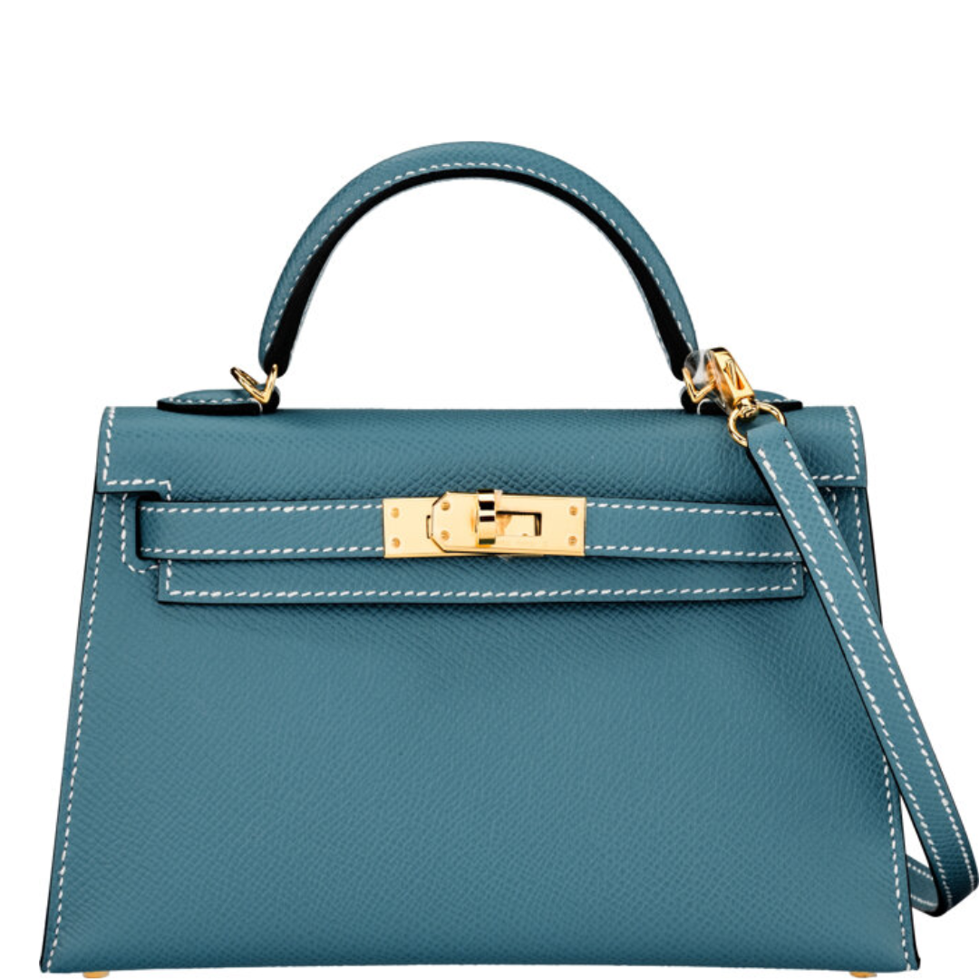 HERMÈS Mini Kelly 20 Blue Jean