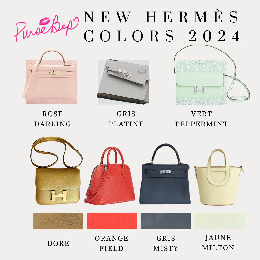 hermes new colors 2024 | vert peppermint, gris platine, rose darling