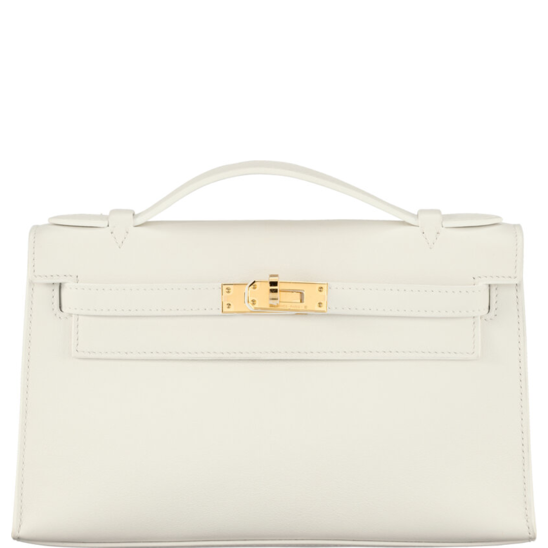 Hermès Kelly Pochette New White Swift