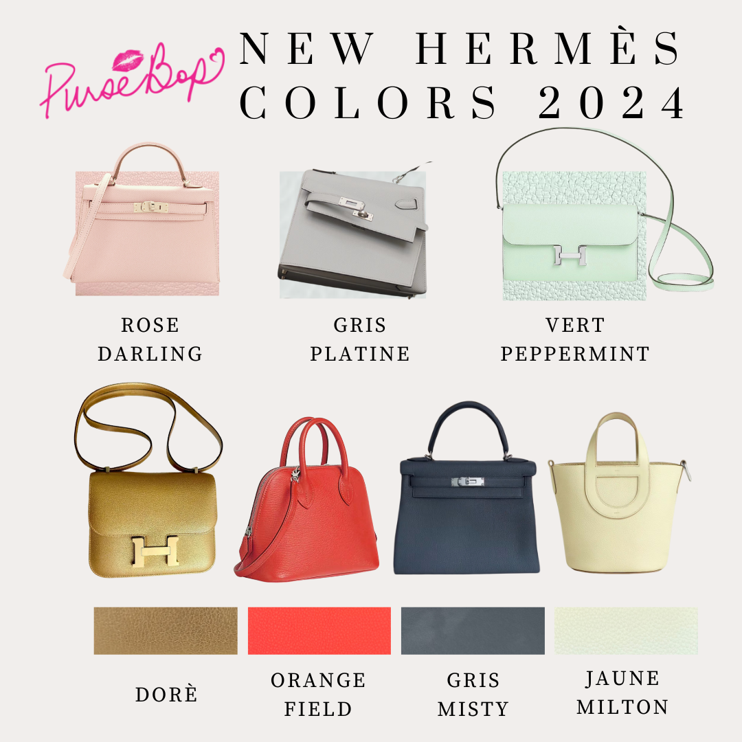 hermes new colors 2024 | vert peppermint, gris platine, rose darling