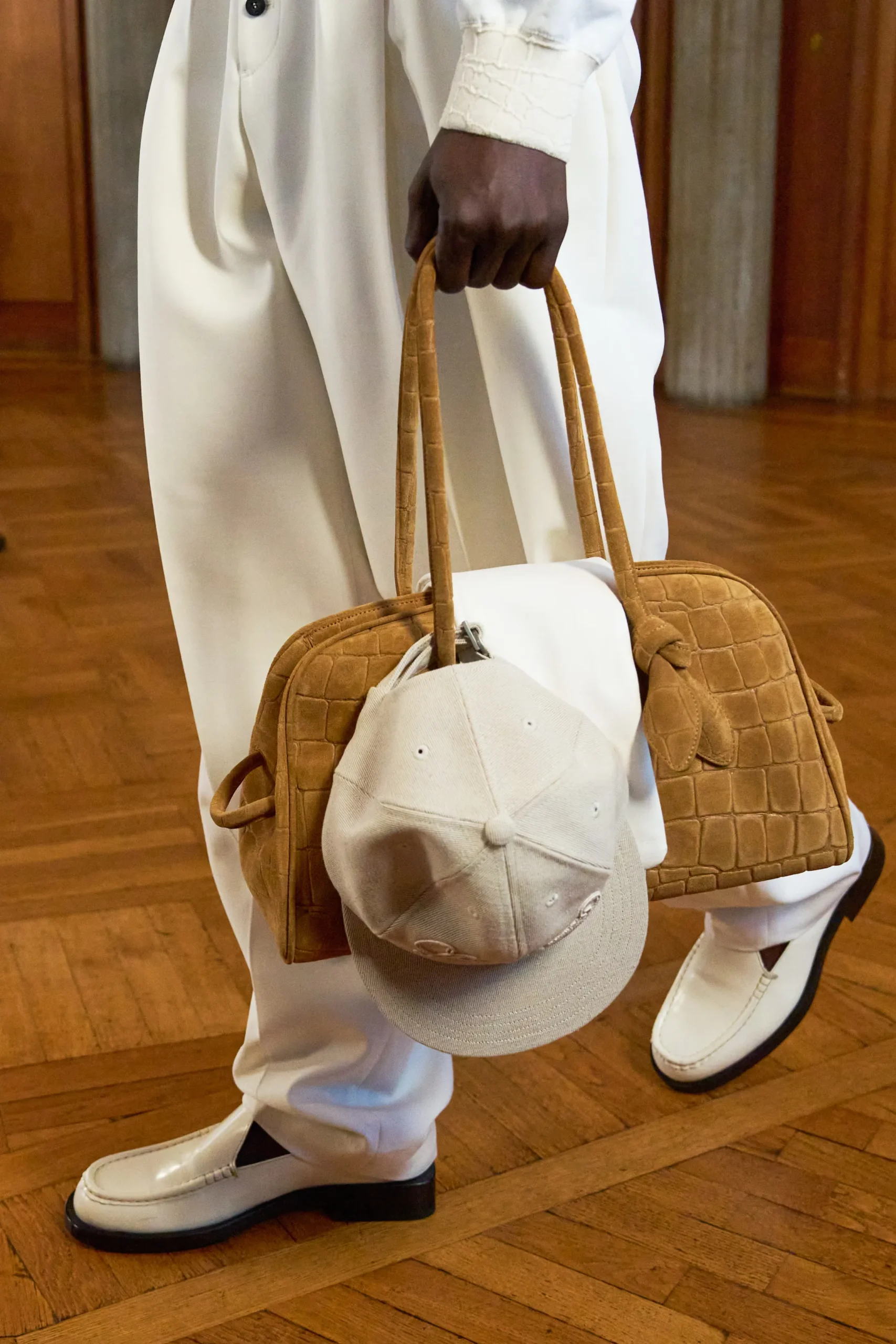 Jacquemus La Croisière Tan Croc Embossed Suede Turismo Spring 2025