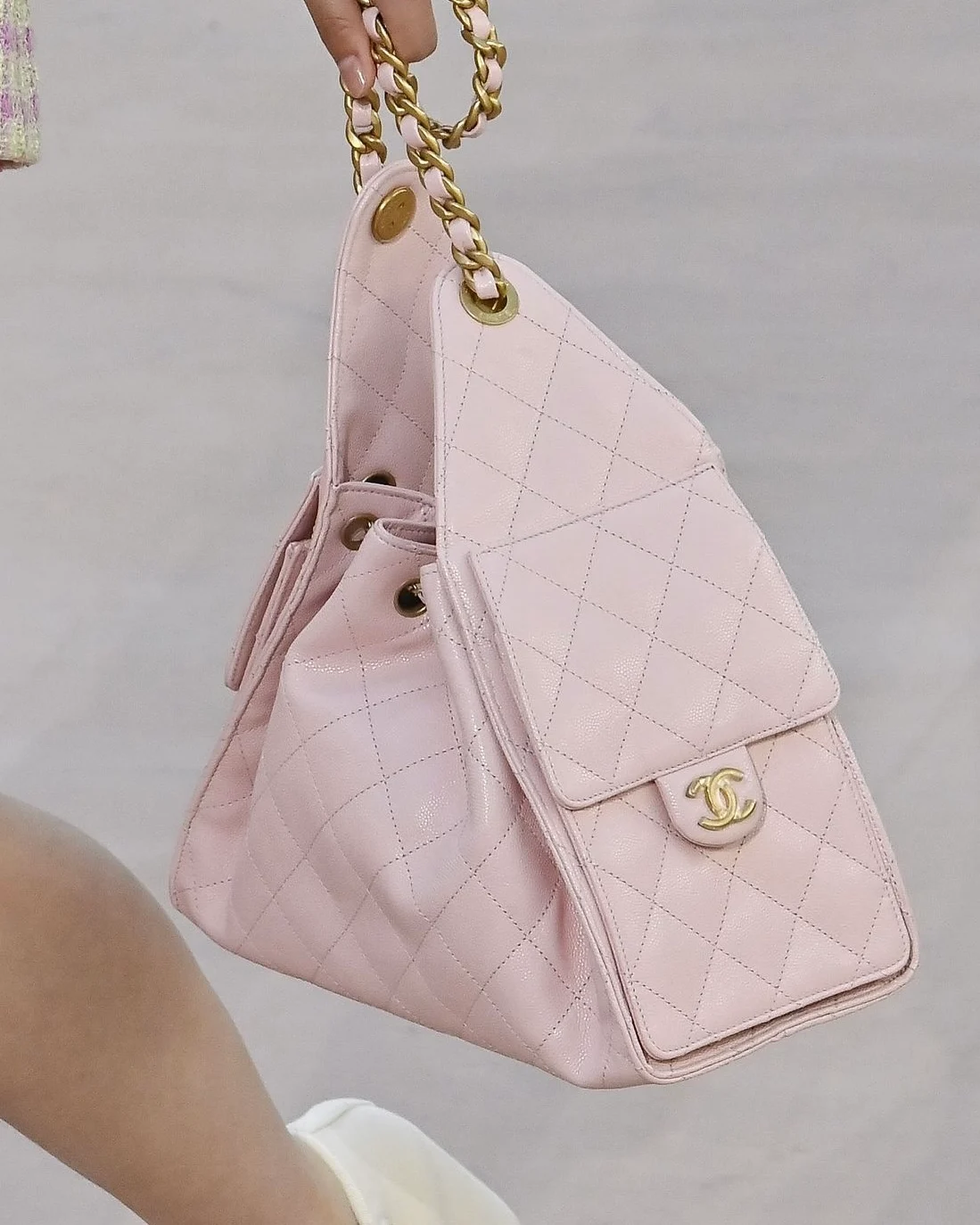 Chanel Light Pink Lambskin Hobo Bag Spring-Summer 2025