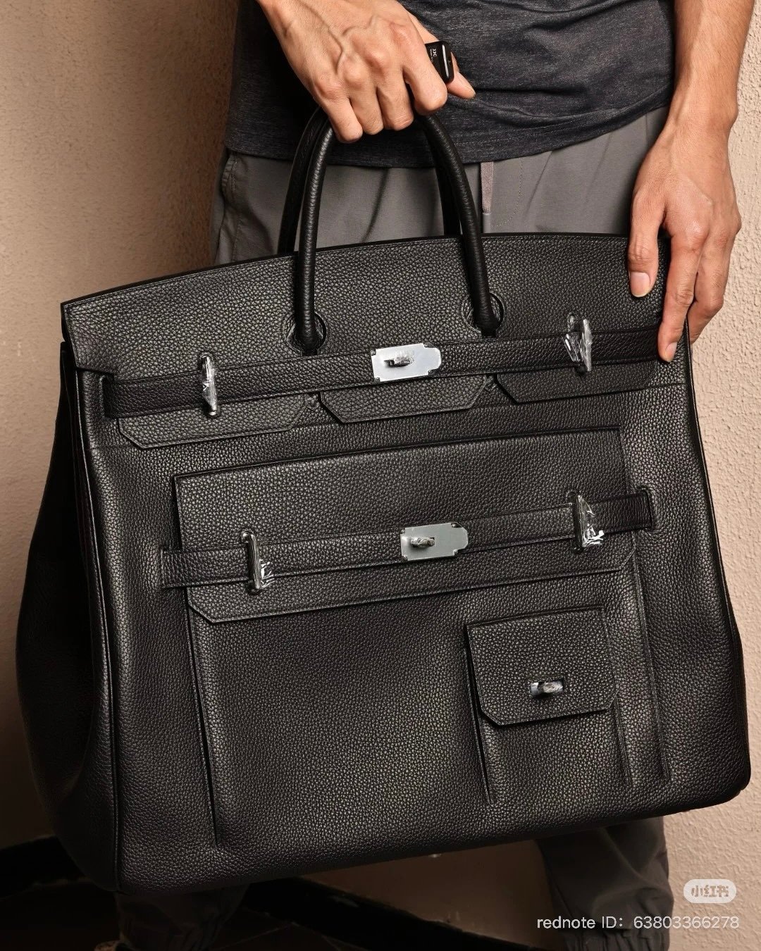 Hermès HAC Multipockets Black Togo palladium hardware