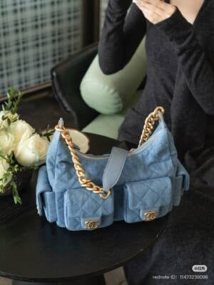 Chanel 25C Large Washed Denim Hobo Bag