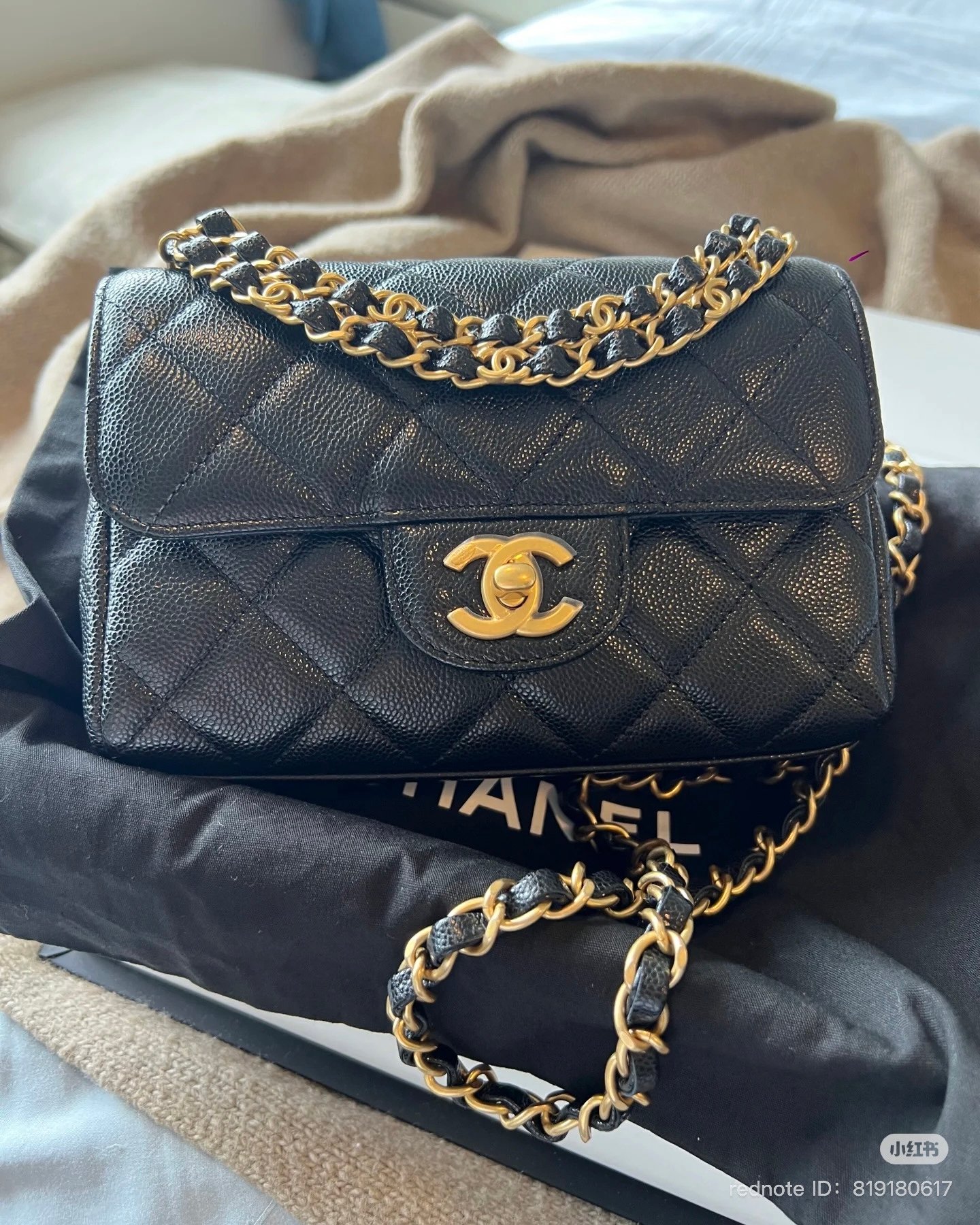 Chanel Black Caviar Mini Flap Bag 25P