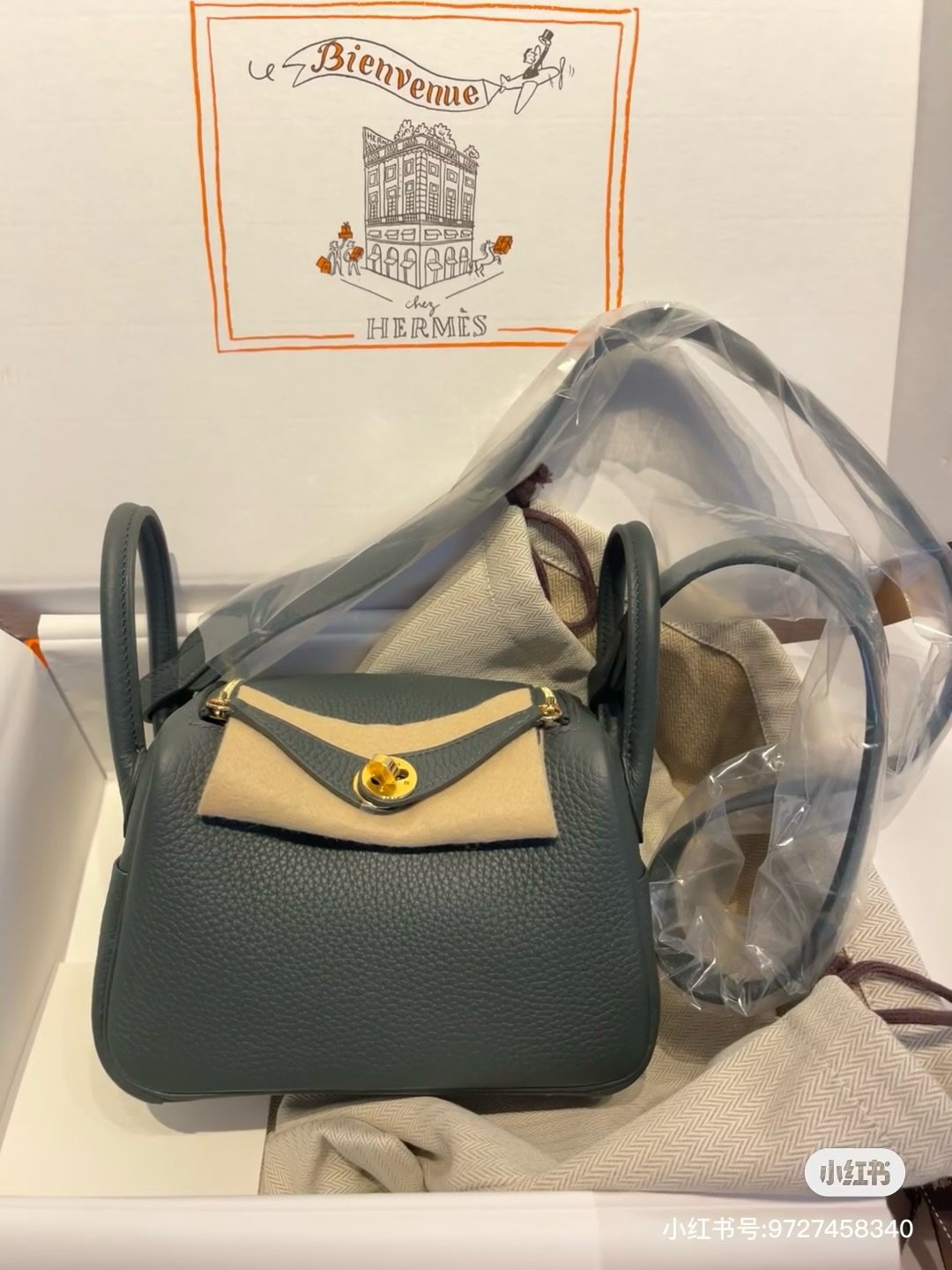 Hermès Mini Lindy Vert Mangrove