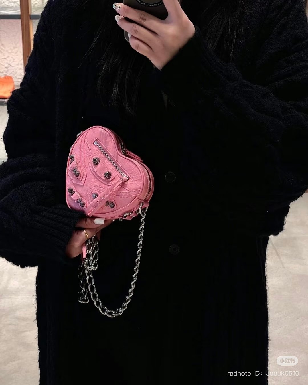 Balenciaga La Cagole Heart Mini Bag Pink