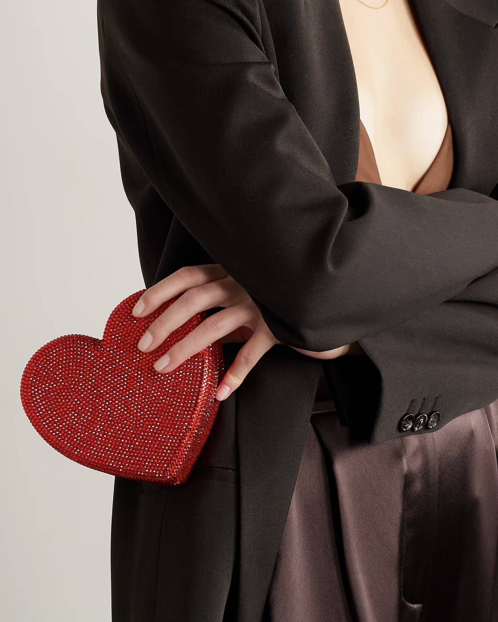 Judith Leiber Heart Clutch red crystal