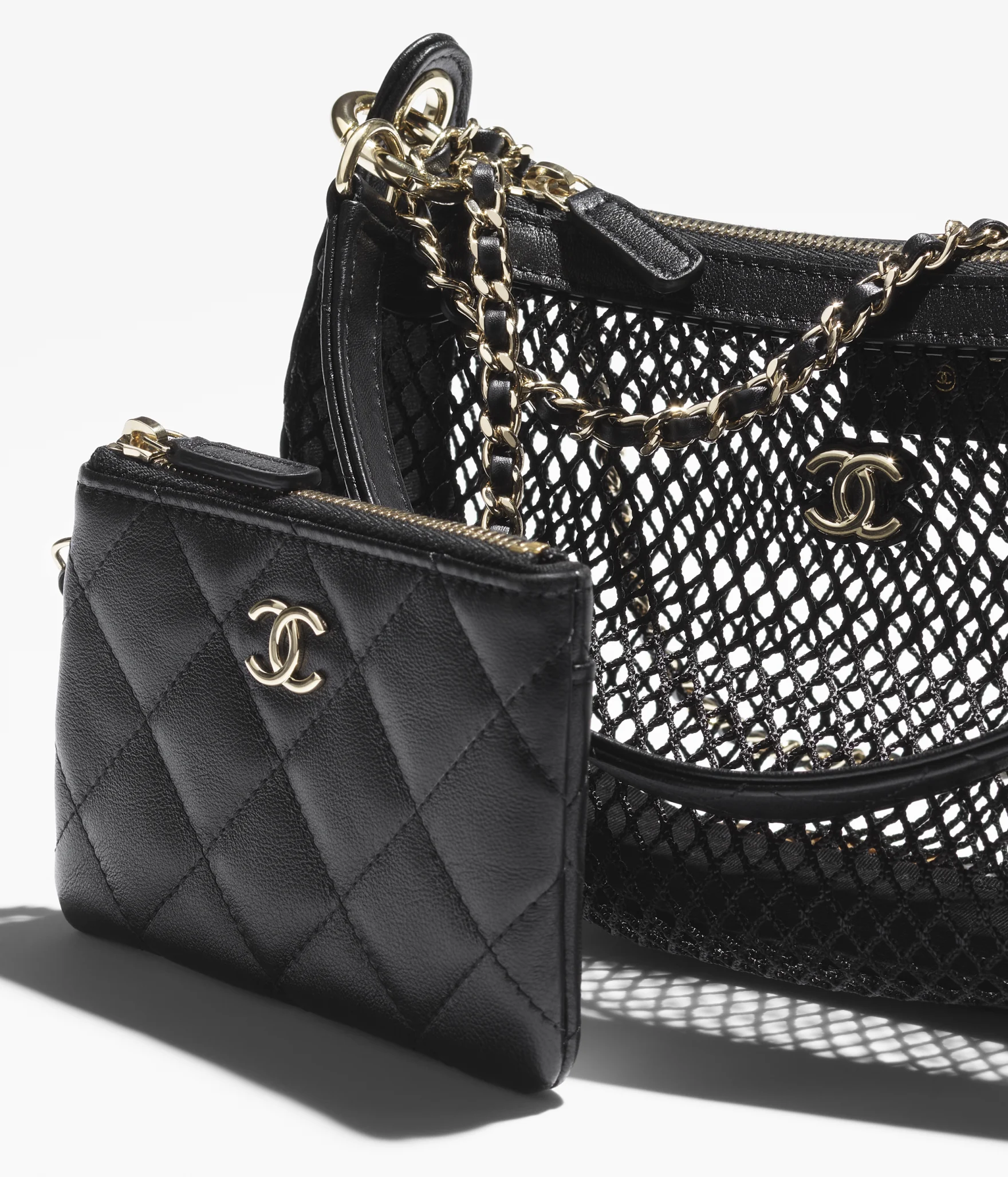 chanel spring summer 2025 mesh clutch with chain