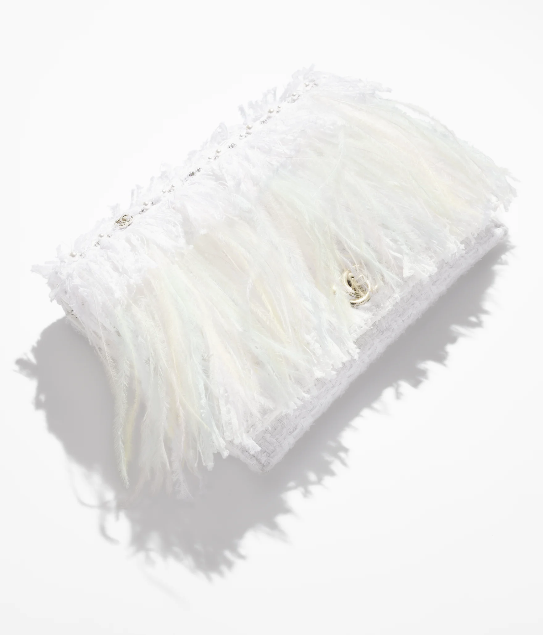 chanel white feather Clutch spring summer 2025