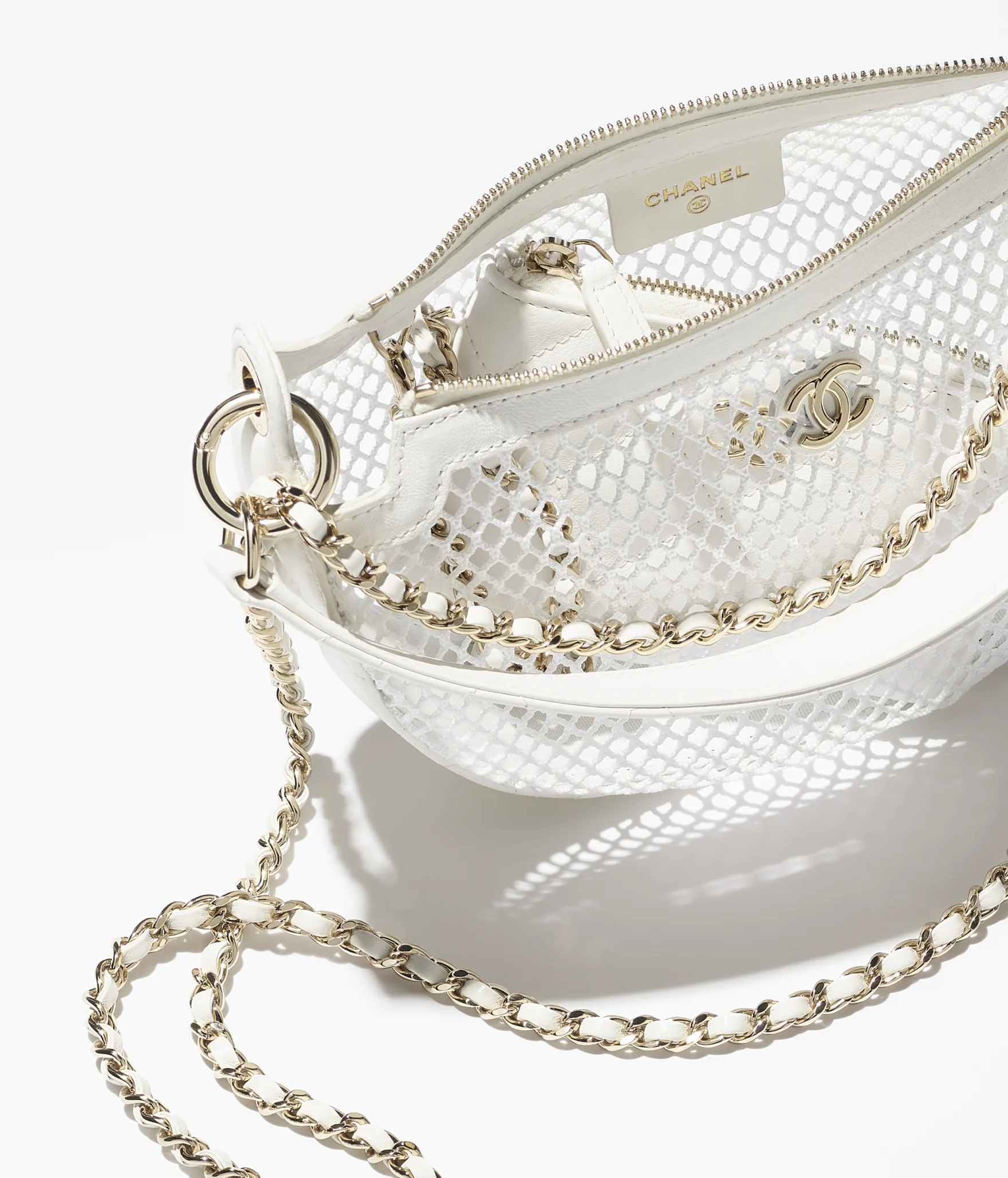 chanel spring summer 2025 mesh clutch with chain