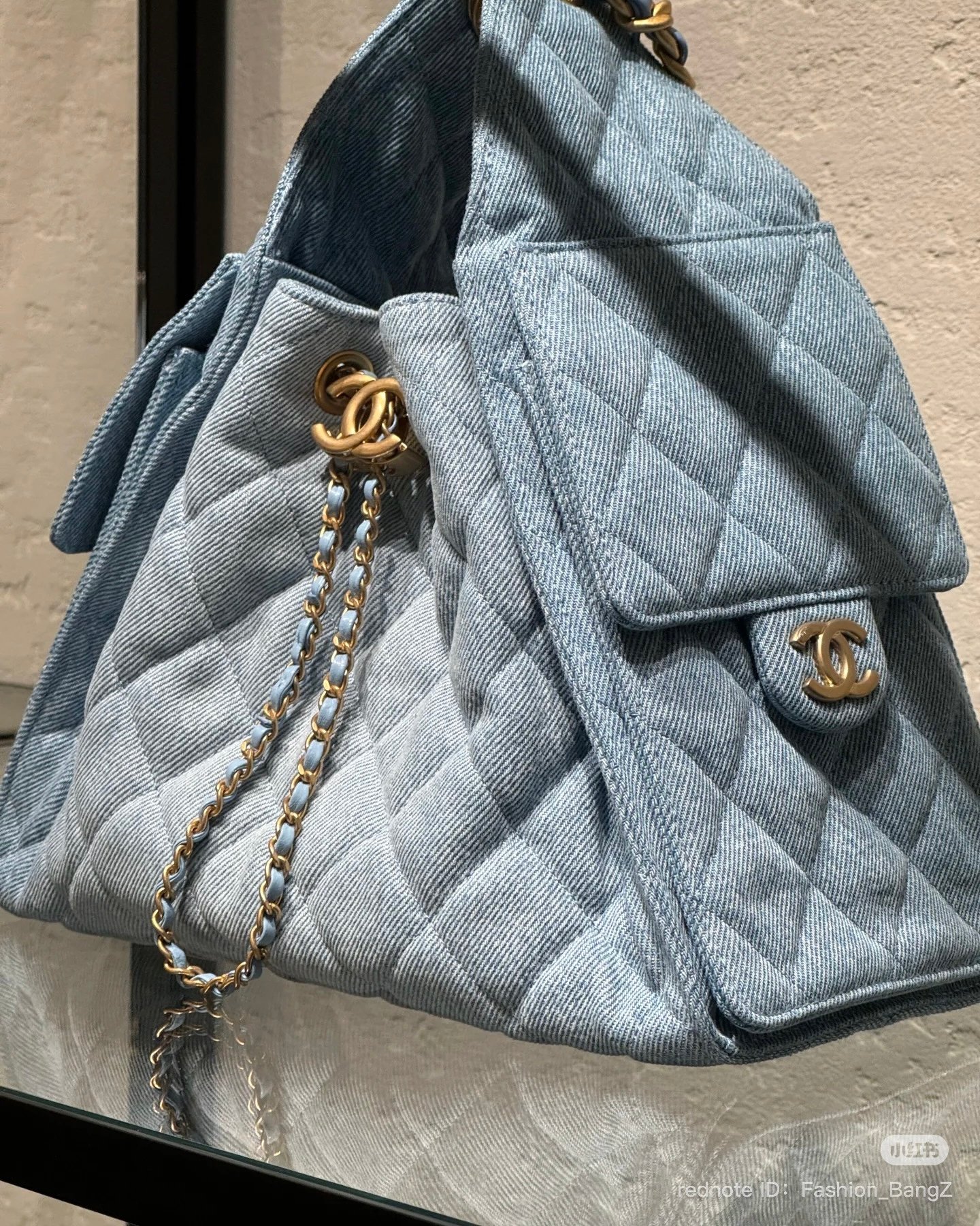 chanel 25 bag washed denim blue 25s