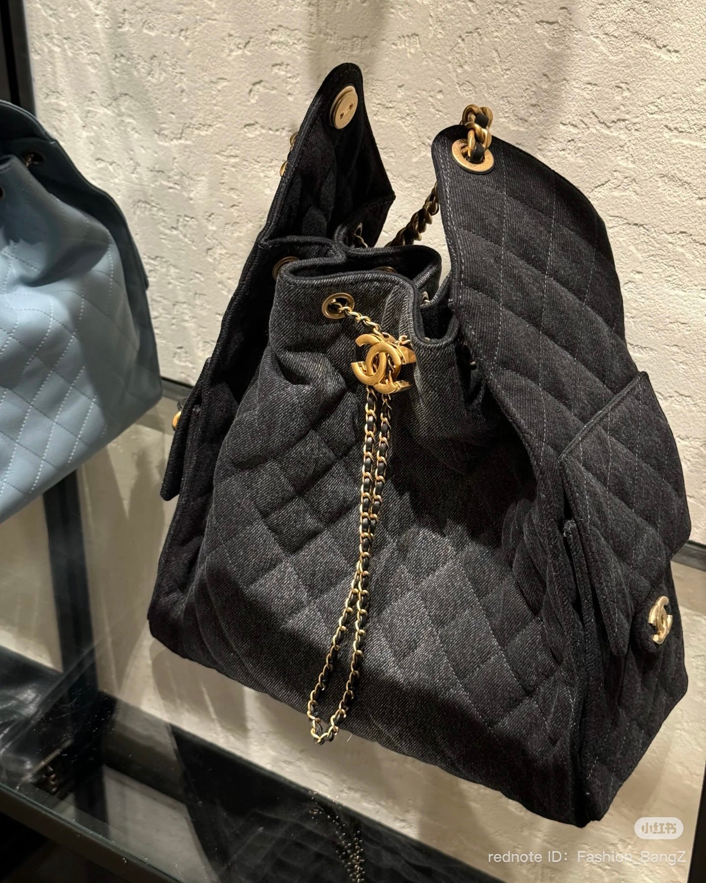 chanel 25 bag washed denim black 25s